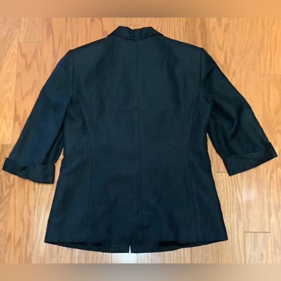 Women's 6 Wooden Button Linen Blend KASPER ASL Blazer Jacket Coat Top - Picture 14 of 15